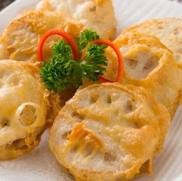 Crispy Stuffed Lotus Root Sandwiches (Pork Filling) – Bulk Pack (800g x 10 Bags)